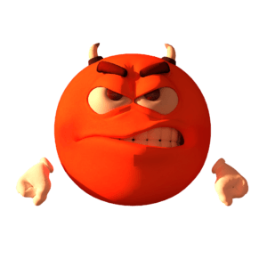 Red devil emoji angry and frustrated