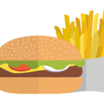 Cartoon burger and fries
